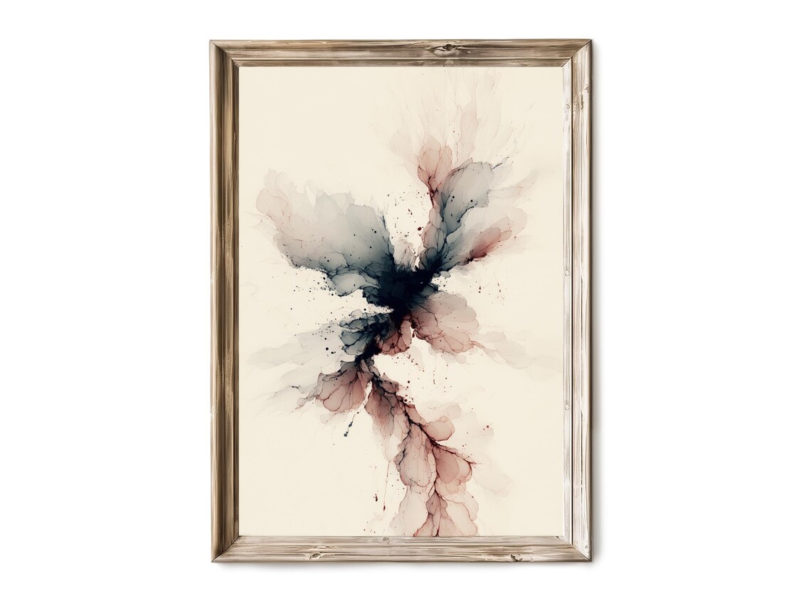 Minimalist Ink Abstract Wall Art Modern Vertical Neutral Print Japandi Contemporary Decor 193