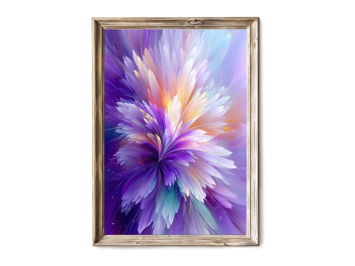 Minimalist Silk Ribbon Wall Art Purple Vertical Abstract Print Modern Neutral Decor 168