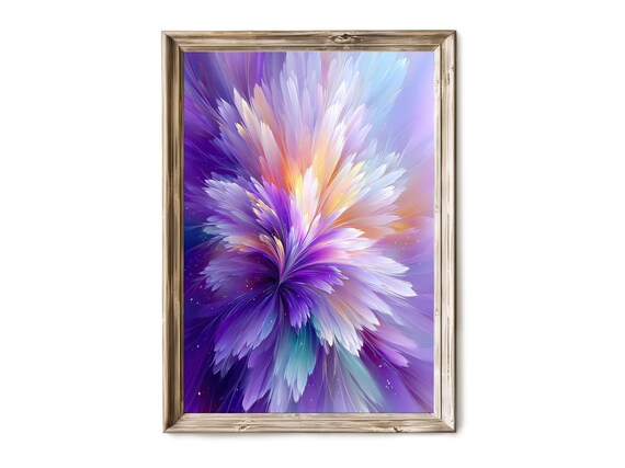 Minimalist Silk Ribbon Wall Art Purple Vertical Abstract Print Modern Neutral Decor 168
