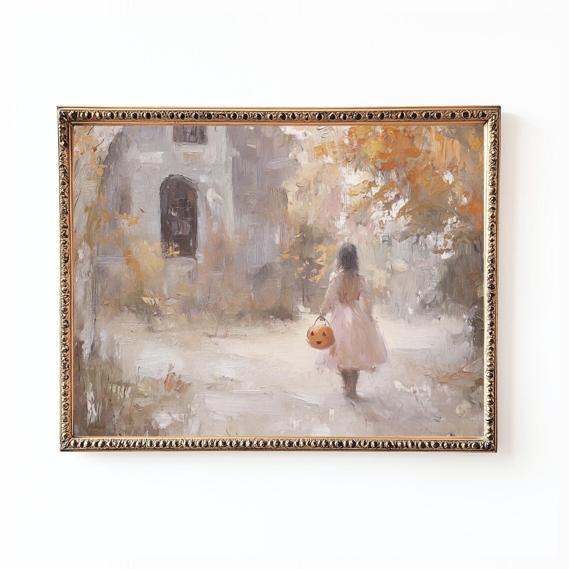 Vintage Halloween Art Print, Spooky Autumn Decor