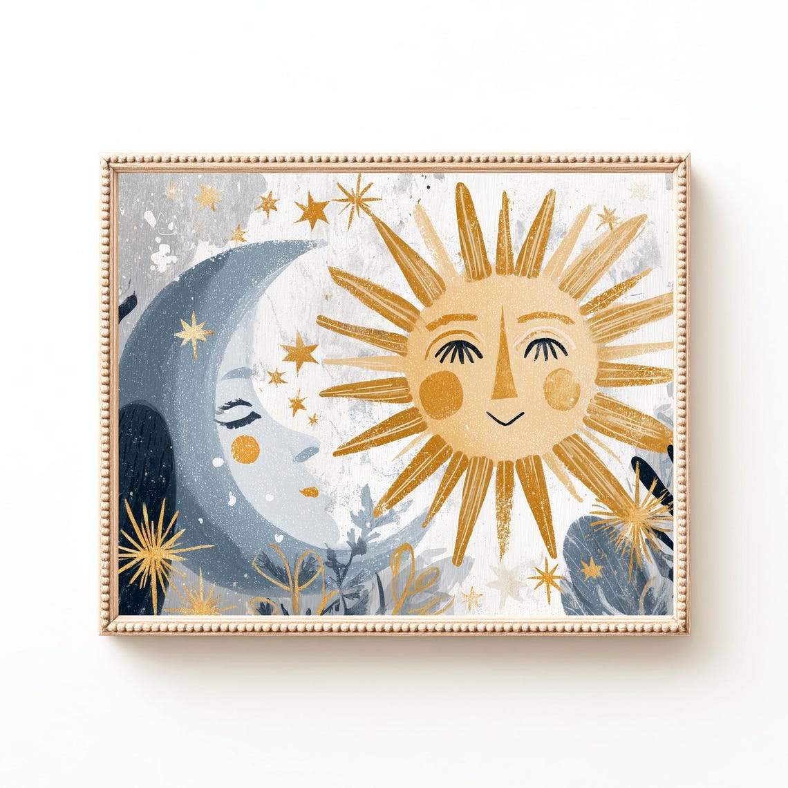 Sun And Moon Nursery Print Celestial Boho Wall Art