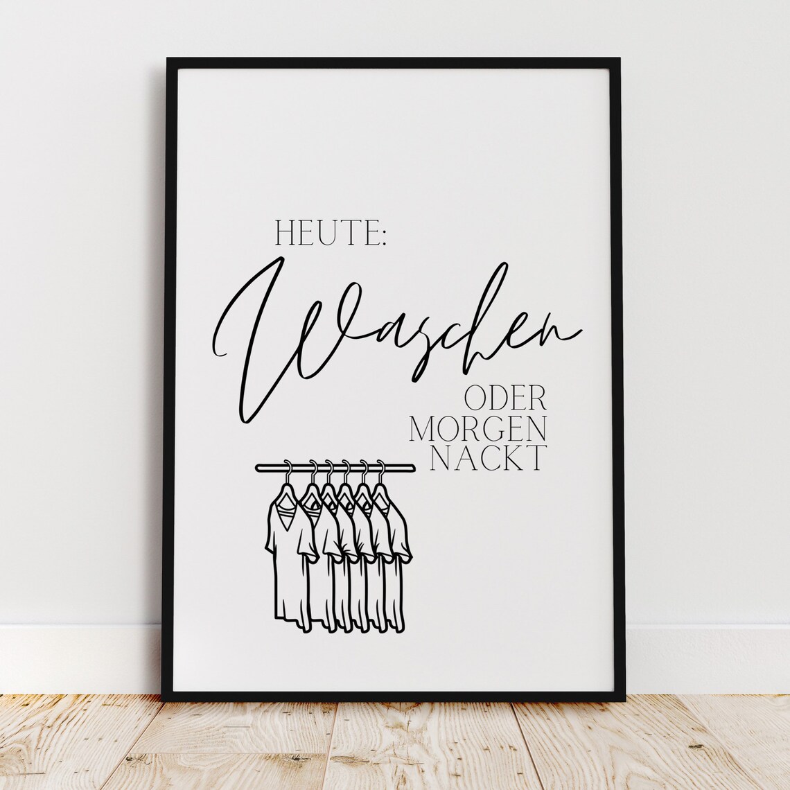 Laundry Room Wash Or Naked Tomorrow Black Clean Typography Posters Deco Print Funny Funny A4 A5