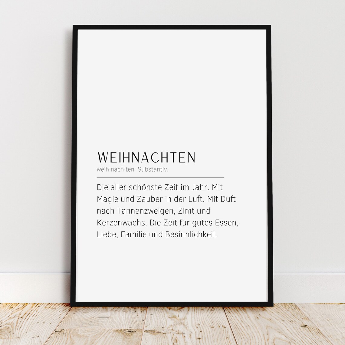 Christmas Definition Poster, Scandinavian Holiday Decor