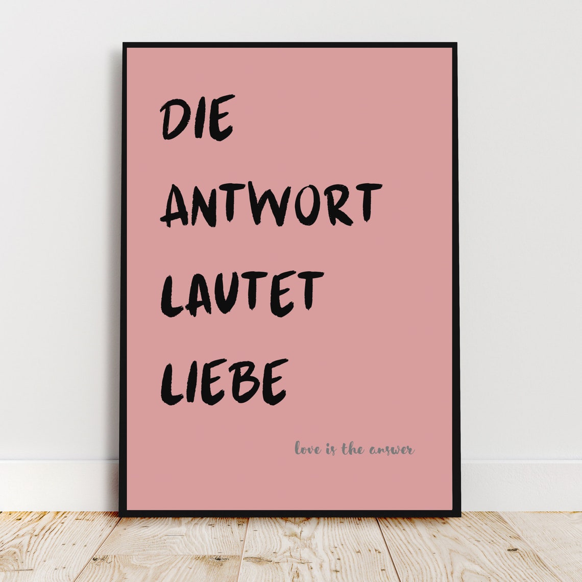 Colored Poster The Answer Is Love Wall Art Positive Message Custom Posters Love Quote Home Decor