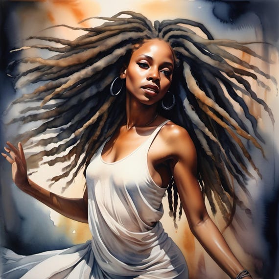 Graceful Dancing Woman Elegant Watercolor Art Flowing Fabric Movement Modern Wall Art For Dance Lovers