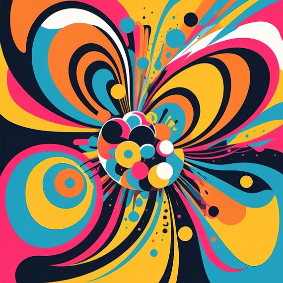 Abstract Pop Art Print Bold Graphic Wall Art Gift Idea Vibrant Colors Playful Modern Decor For Home Or Office Gift