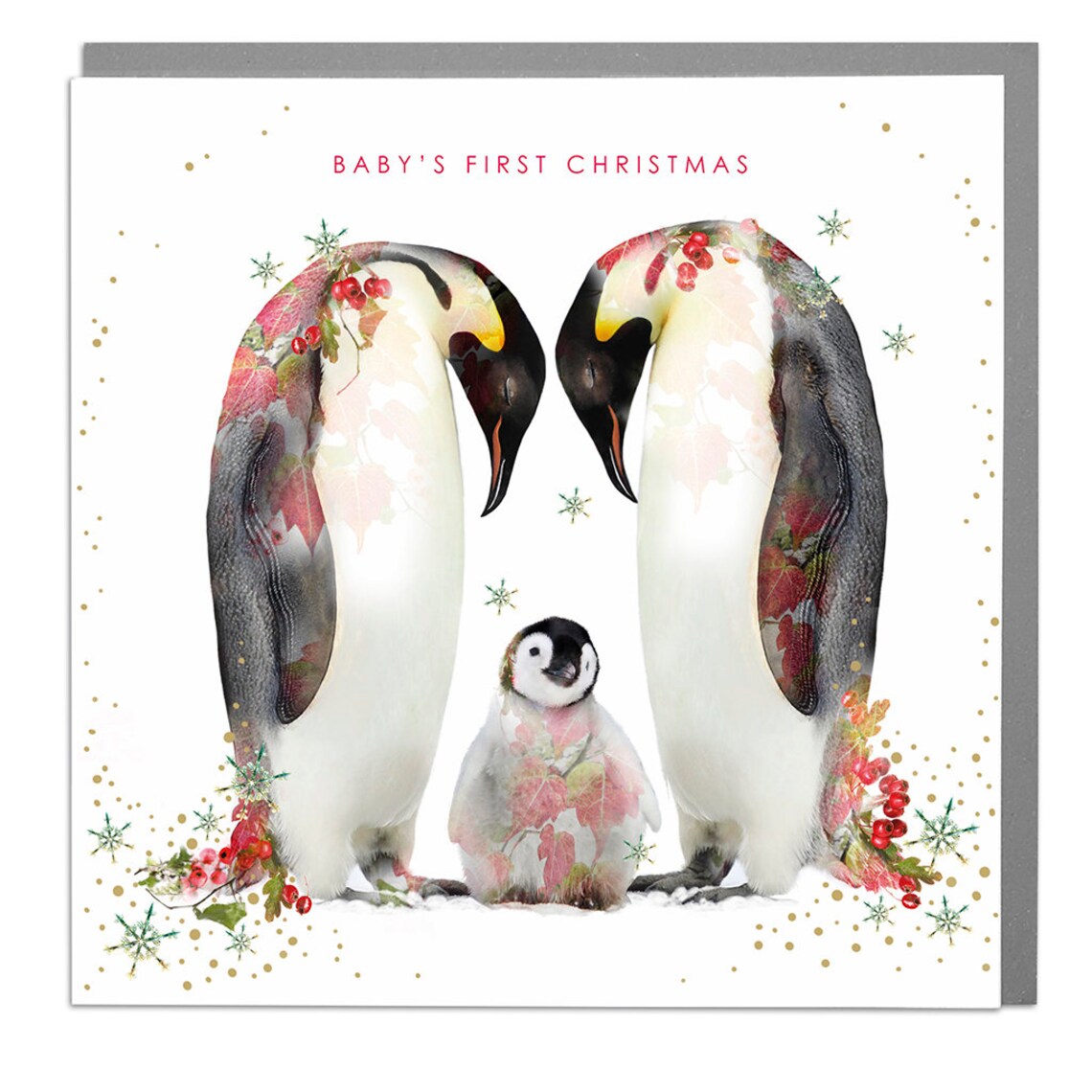 Baby's First Happy Christmas Holiday Greeting Card