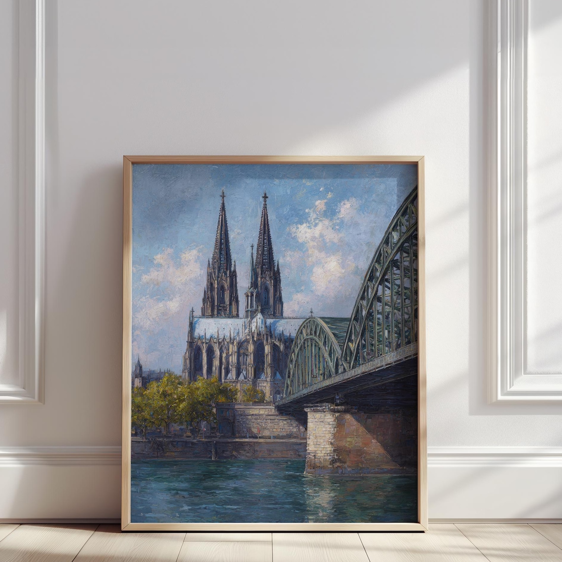 Cologne Cathedral Hohenzollern Bridge Rhine Oil Painting Poster