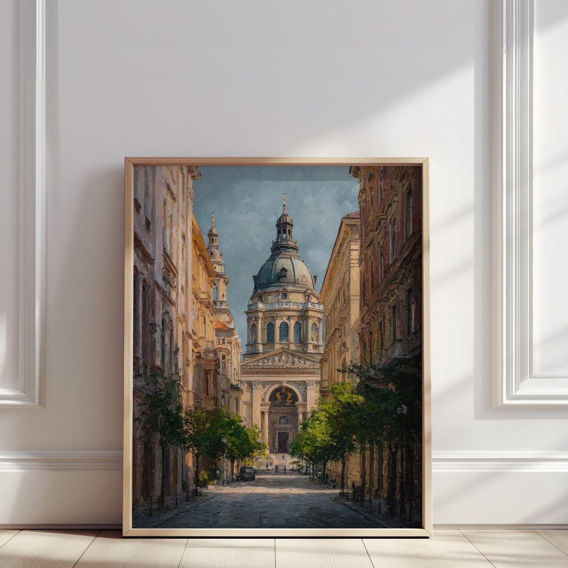St Stephens Basilica Budapest Street Historic Church Painting Poster