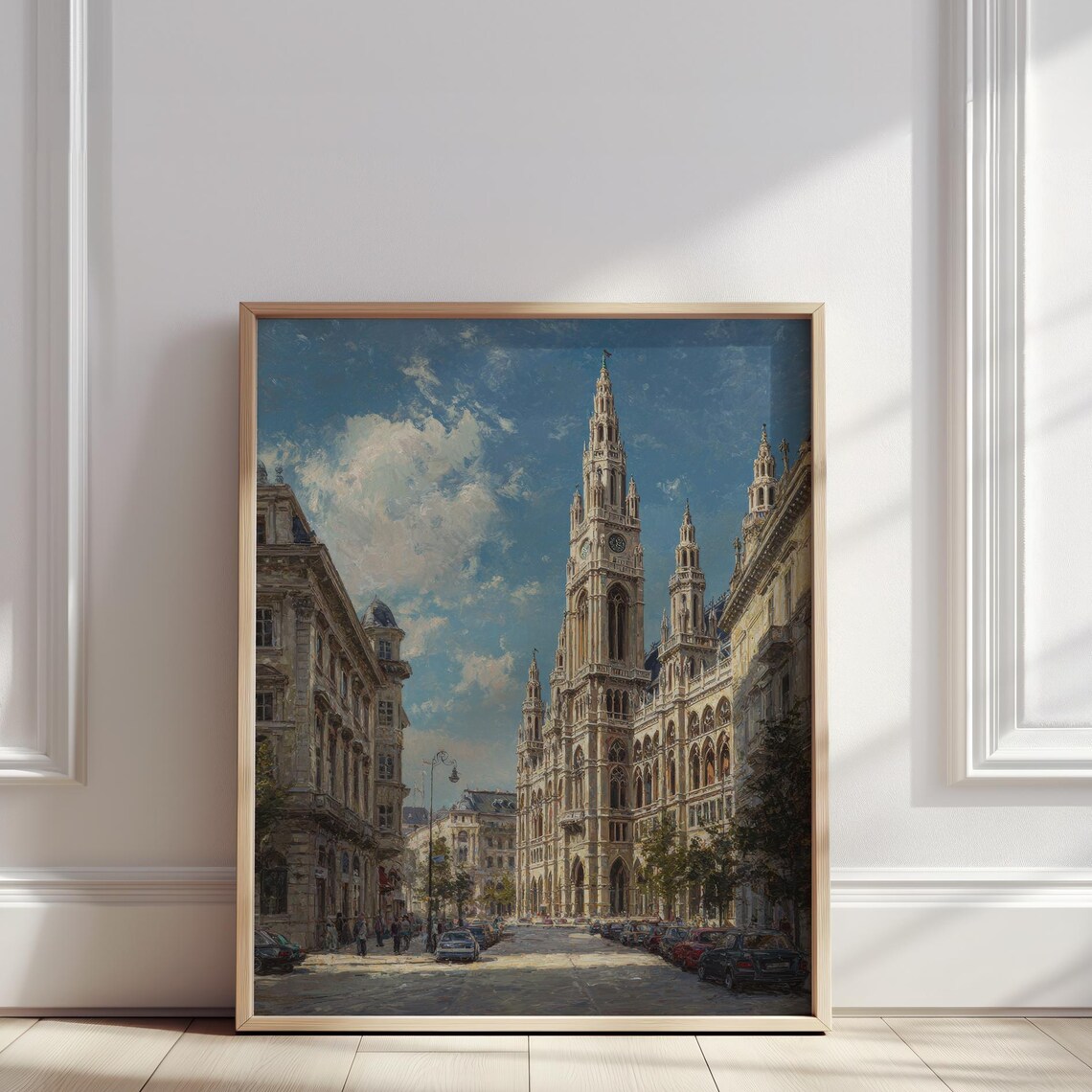 Vienna Rathaus City Hall Gothic Architecture Street Scene Poster