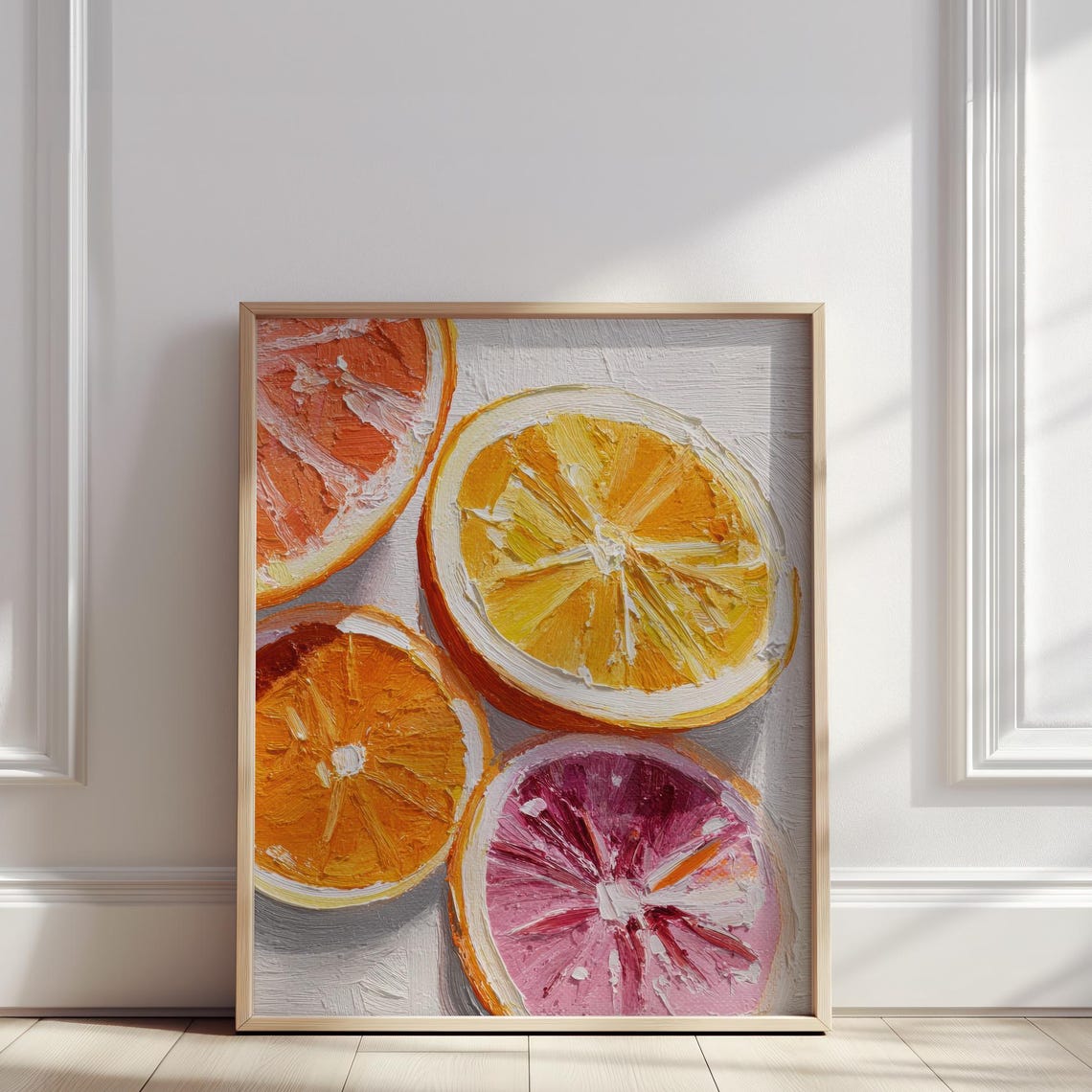 Citrus Slices Orange Lemon Grapefruit Impasto Kitchen Poster