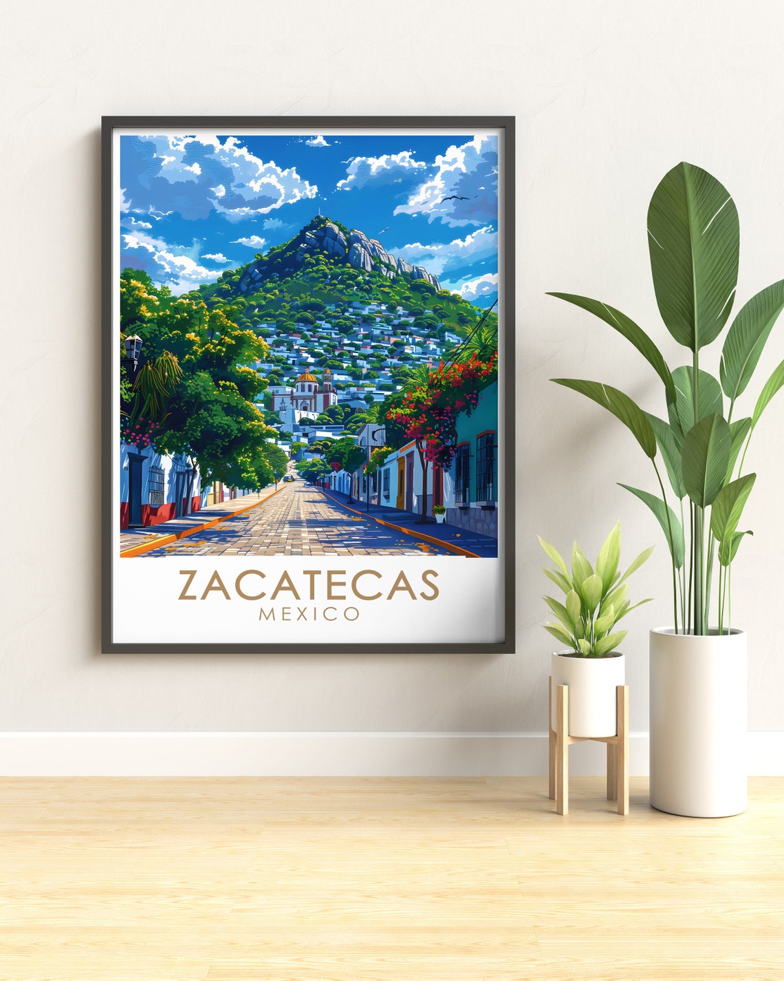Zacatecas Colonial Street Cerro De La Bufa Mexico Travel Poster - Image 2