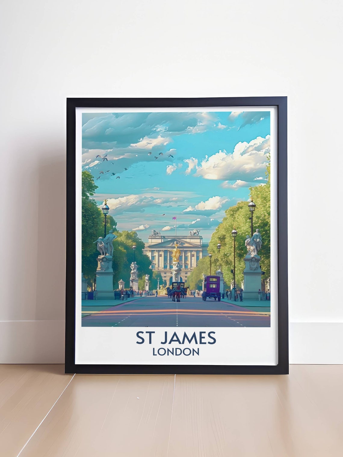 St James London Buckingham Palace Avenue Summer Scene Poster - Image 4