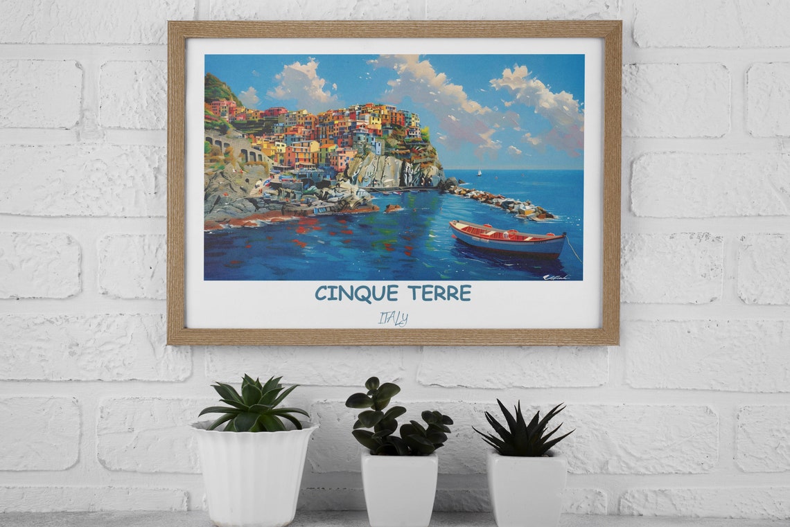 Cinque Terre Travel Print Manarola Painting Cinque Terre Poster Italy Travel Print Italy Poster Manarola Oil Painting - Image 3