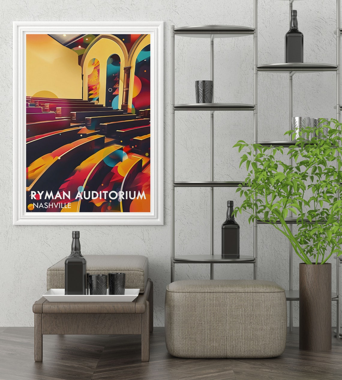 Ryman Auditorium Colorful Arches Stylized Nashville Venue Poster - Image 3