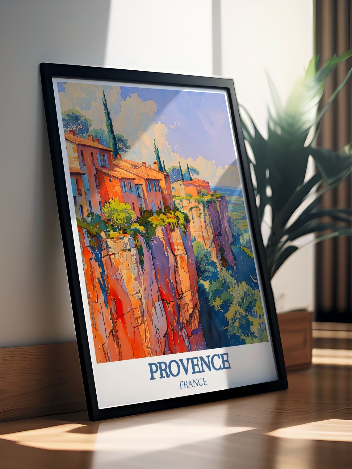 Roussillon Ochre Cliffs and Hill Village of Provence France Poster - Image 2