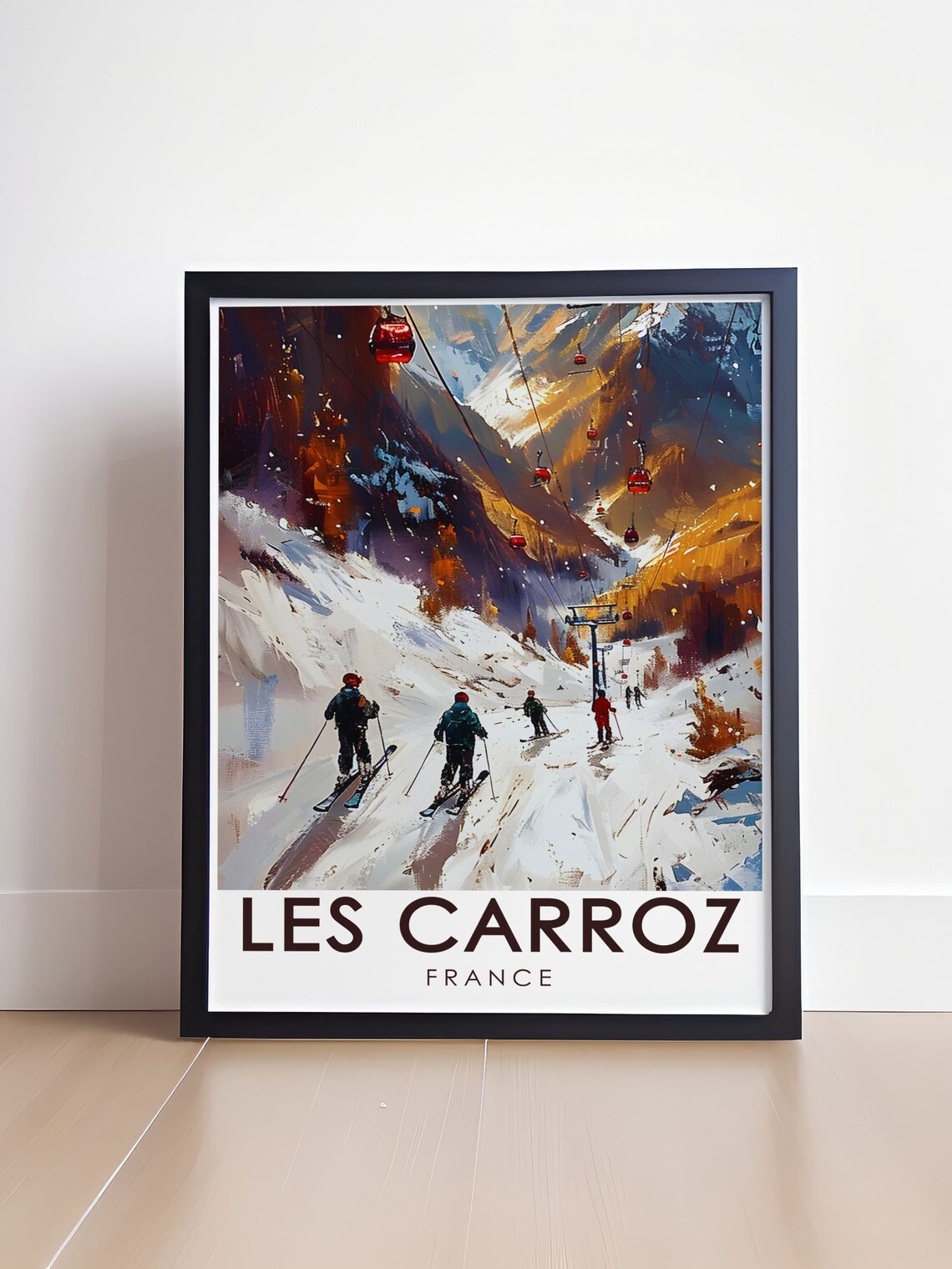 Les Carroz Art Print Kdeuze Gondola And French Alps Decor French Alps Travel Decor Vibrant Ski Artwork Cultural Travel Gift - Image 4