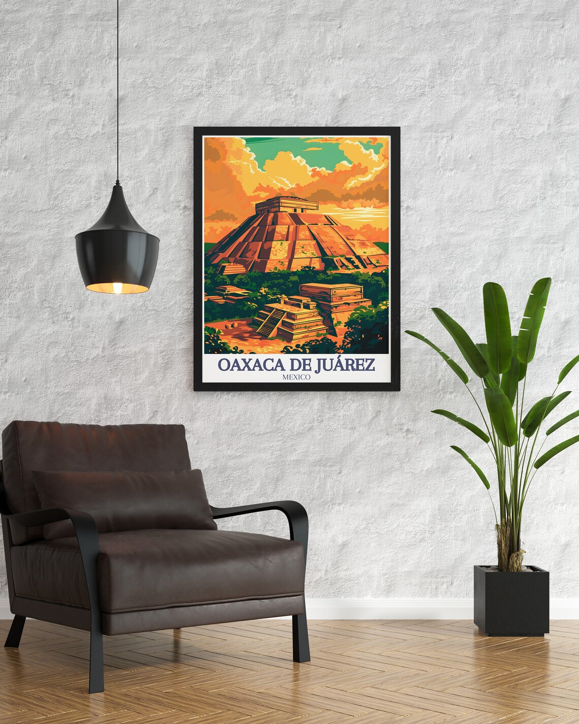 Oaxaca de Juarez Mexico Monte Alban Ruins Sunset Travel Poster - Image 3