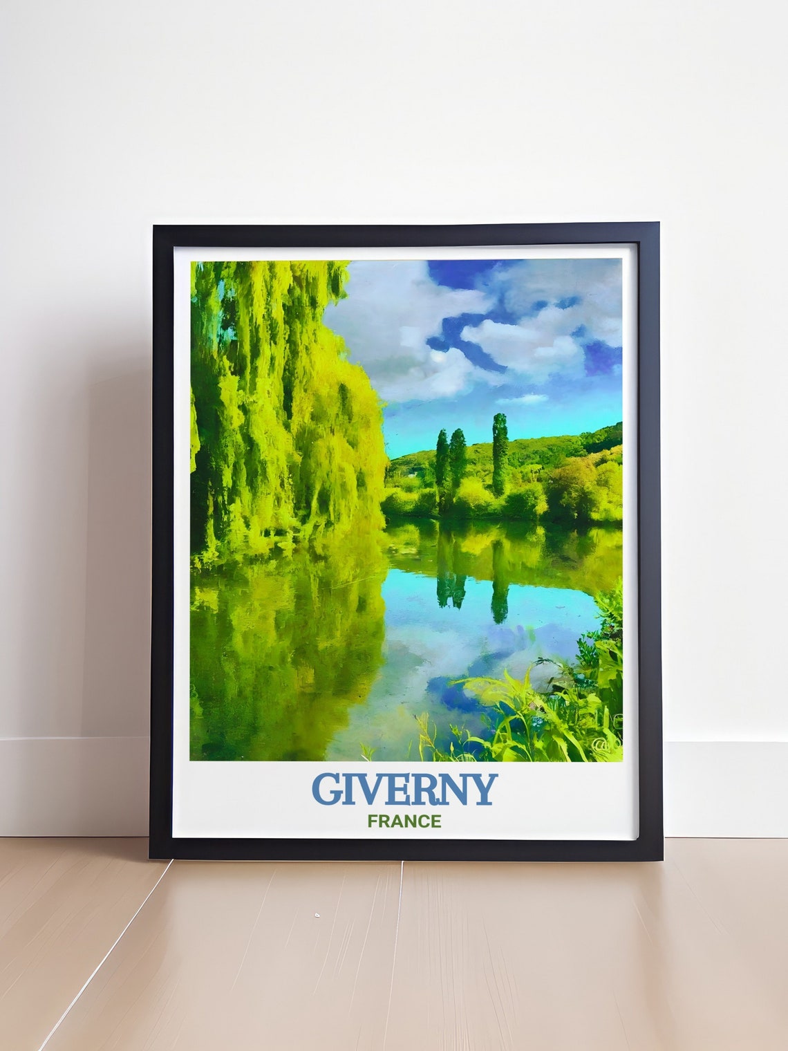 Giverny France Seine River Weeping Willow Reflections Art Poster - Image 4