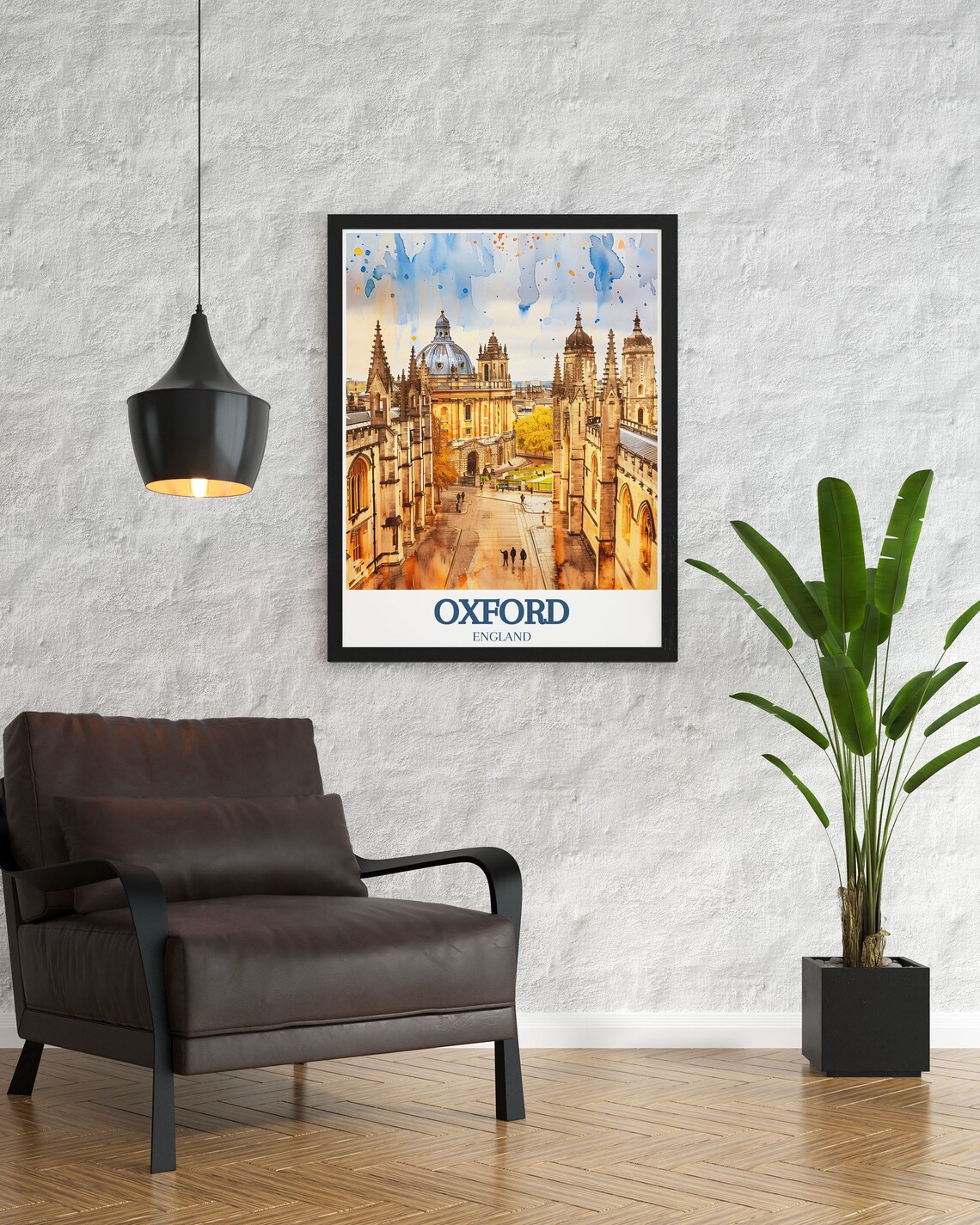 Oxford England Radcliffe Camera Watercolor College Street Poster - Image 2