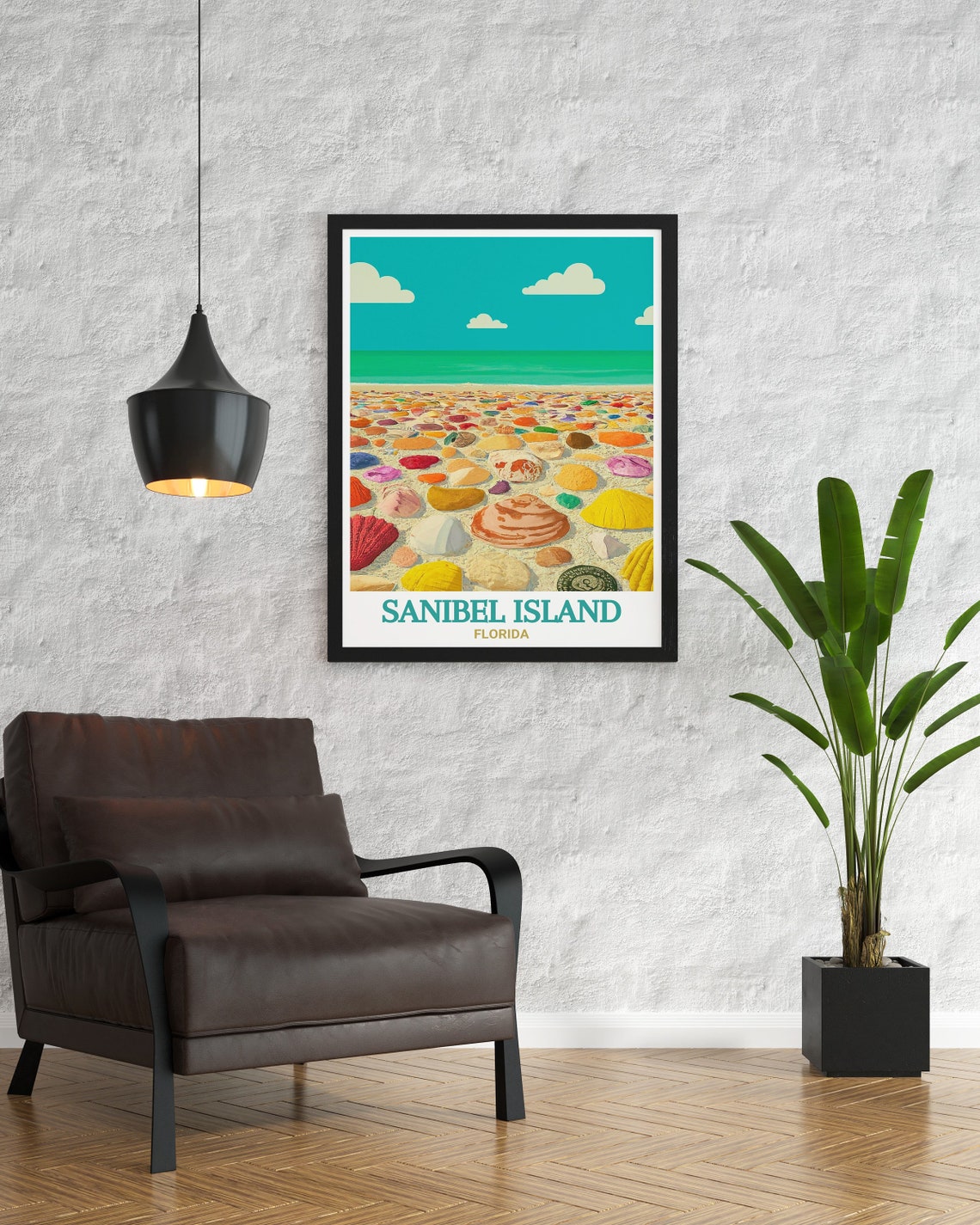 Sanibel Island Blind Pass Beach Colorful Seashells Florida Poster - Image 3