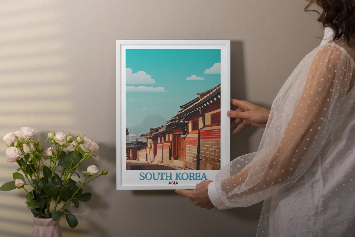Bukchon Hanok Village Seoul South Korea Traditional Street Poster - Image 2