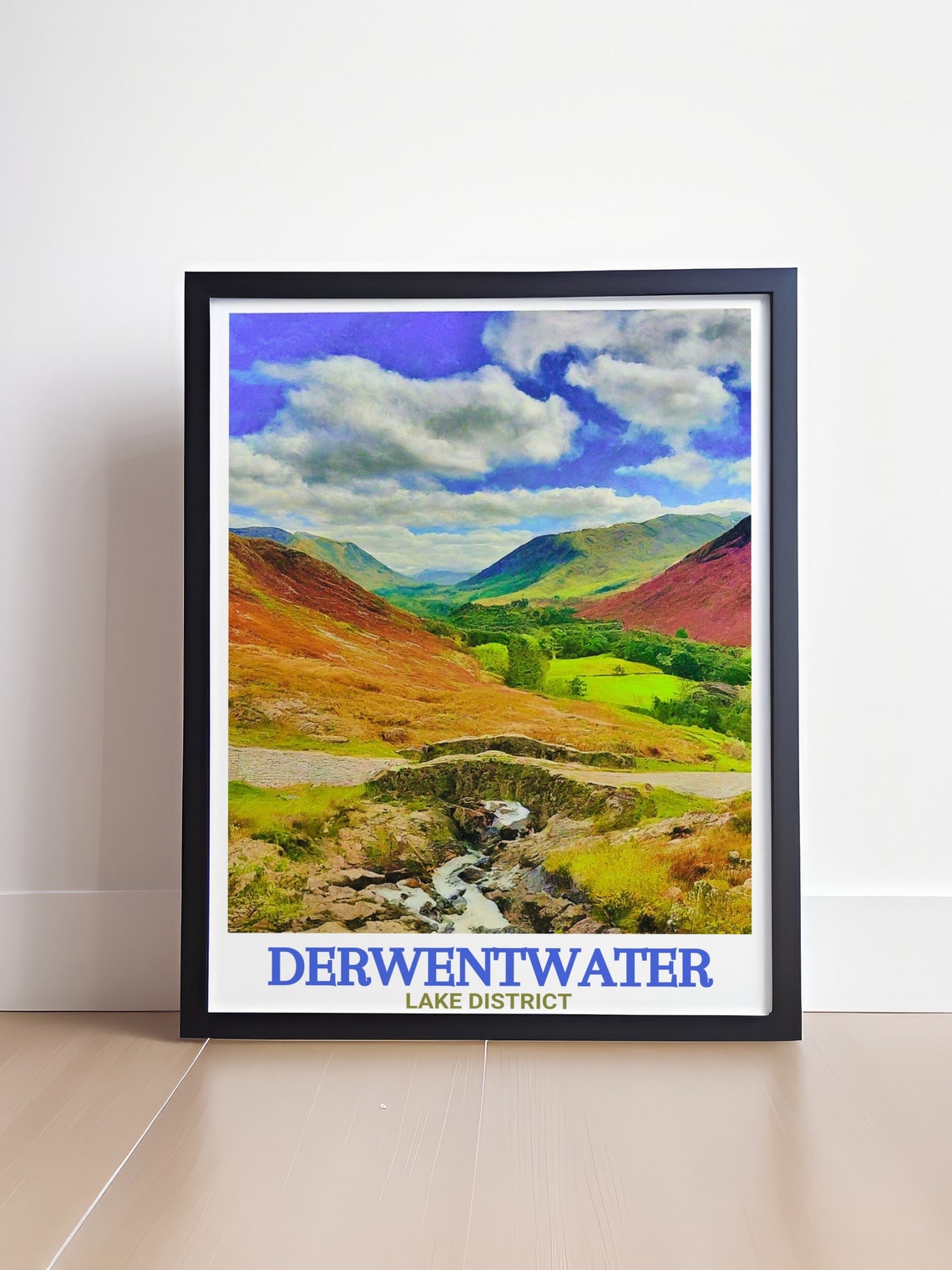 Derwentwater Lake District Ashness Bridge Valley Stream Poster - Image 4
