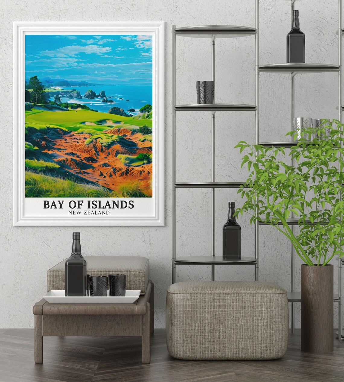 Bay Of Islands New Zealand Scenic Coastal Golf Course Poster - Image 3
