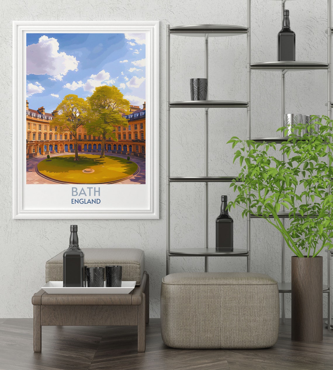 Bath The Circus Crescent Georgian Architecture England Travel Poster - Image 4