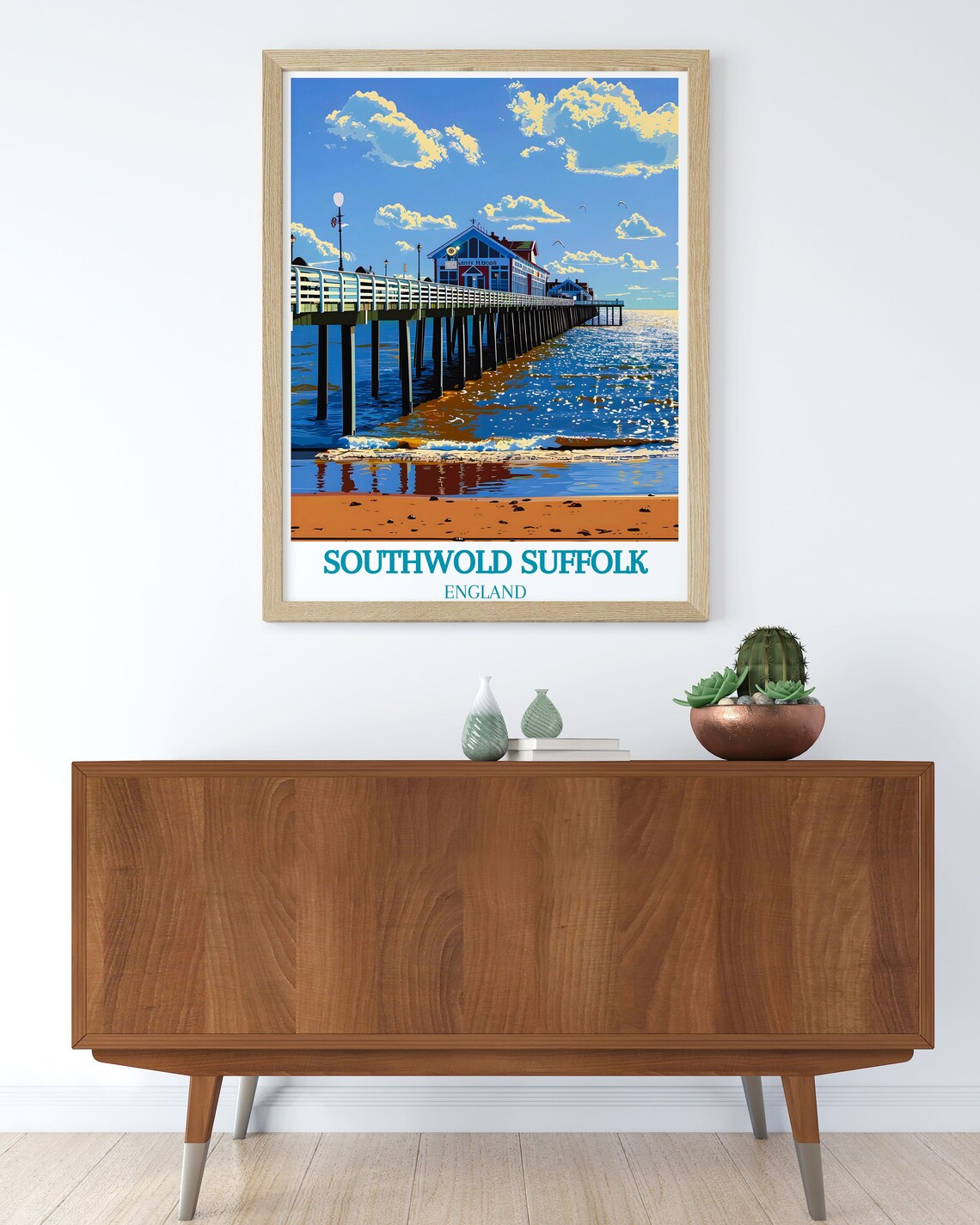 Southwold Pier Long Wooden Boardwalk Over the Sea Travel Poster - Image 3