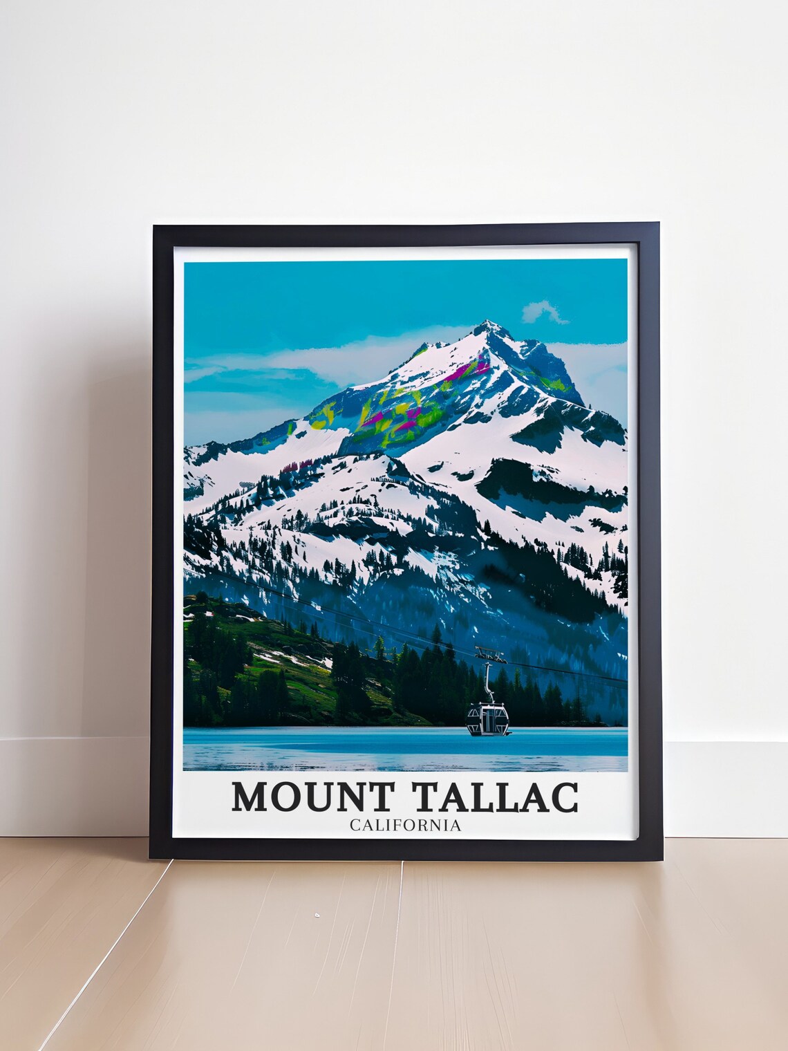 Mount Tallac California Snowy Peak Gondola Lake Tahoe Travel Poster - Image 4