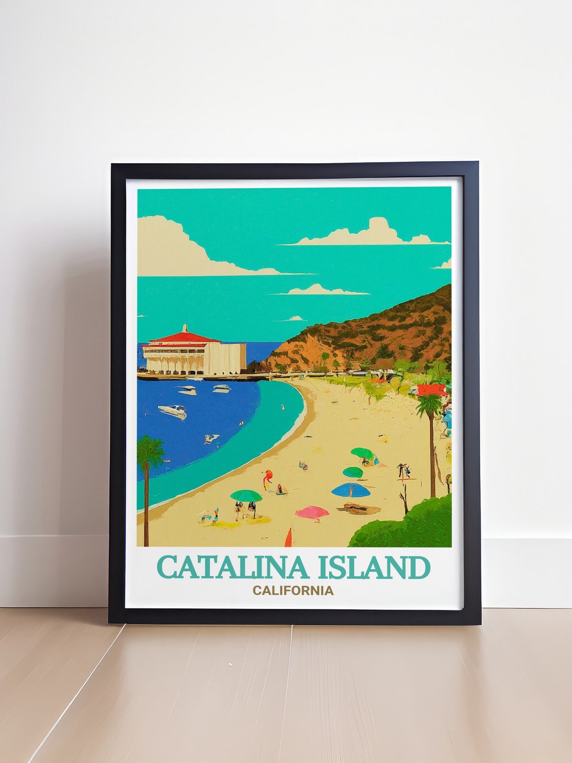 Catalina Island Travel Art Poster Descanso Beach Club Travel Posters Catalina Island Travel Wall Decor Catalina Island Art Prints - Image 4