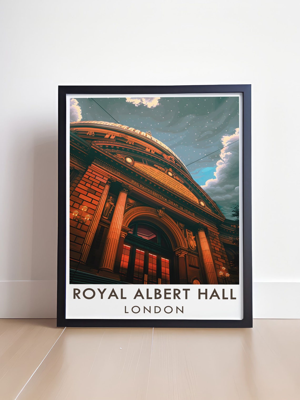 Royal Albert Hall London Entrance Starry Illuminated Night Poster - Image 4