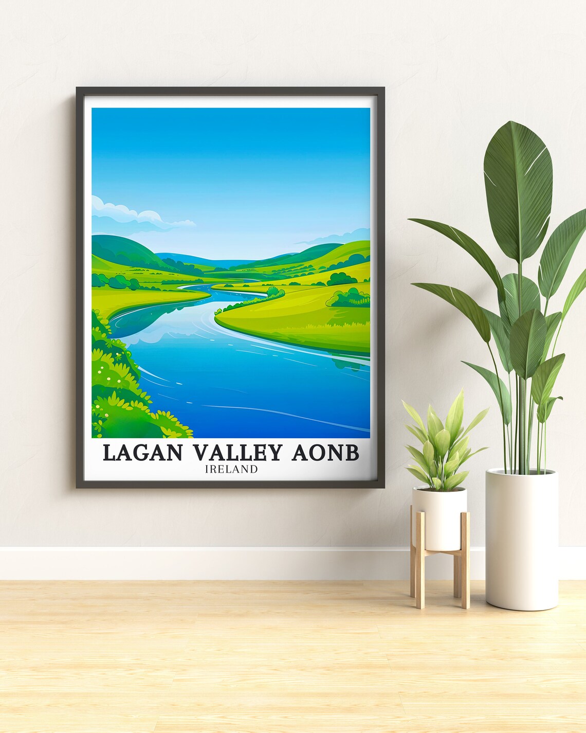 Lagan Valley River Lagan Blue Water Hills Ireland Travel Poster - Image 3