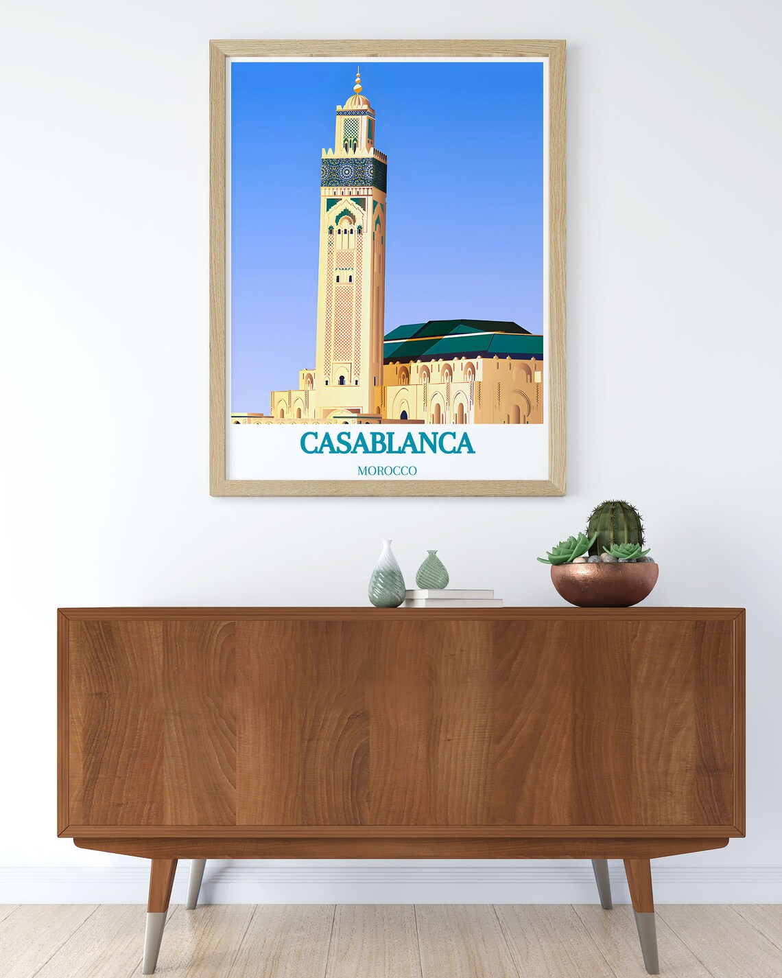 Casablanca Morocco Hassan II Mosque Minaret Daytime Travel Poster - Image 2