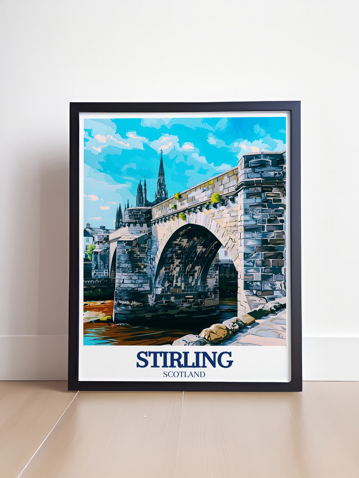 Stirling Bridge Stone Arch River Forth Historic Scotland Poster - Image 4