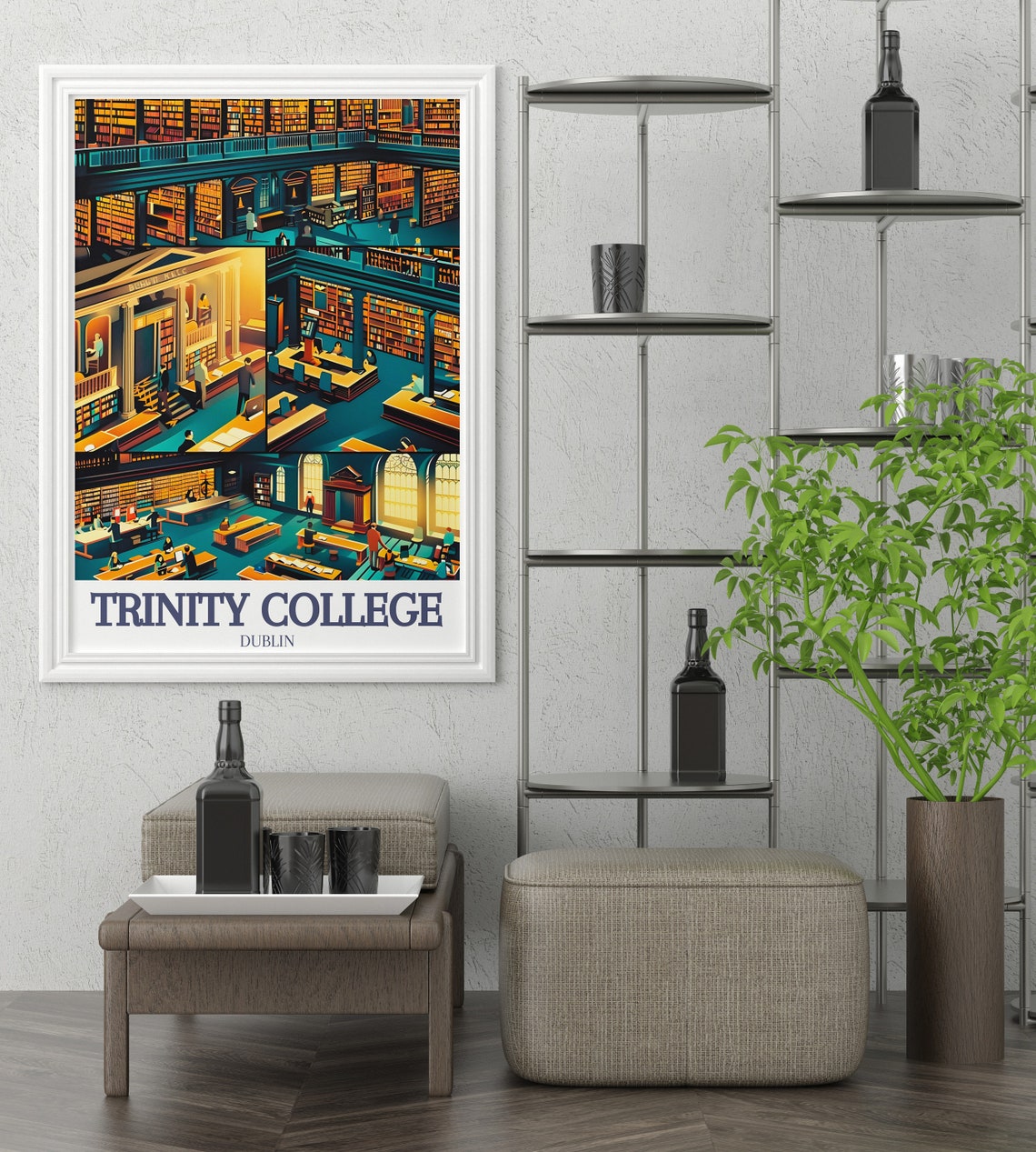Trinity College Dublin Historic Library Reading Room Art Poster - Image 2