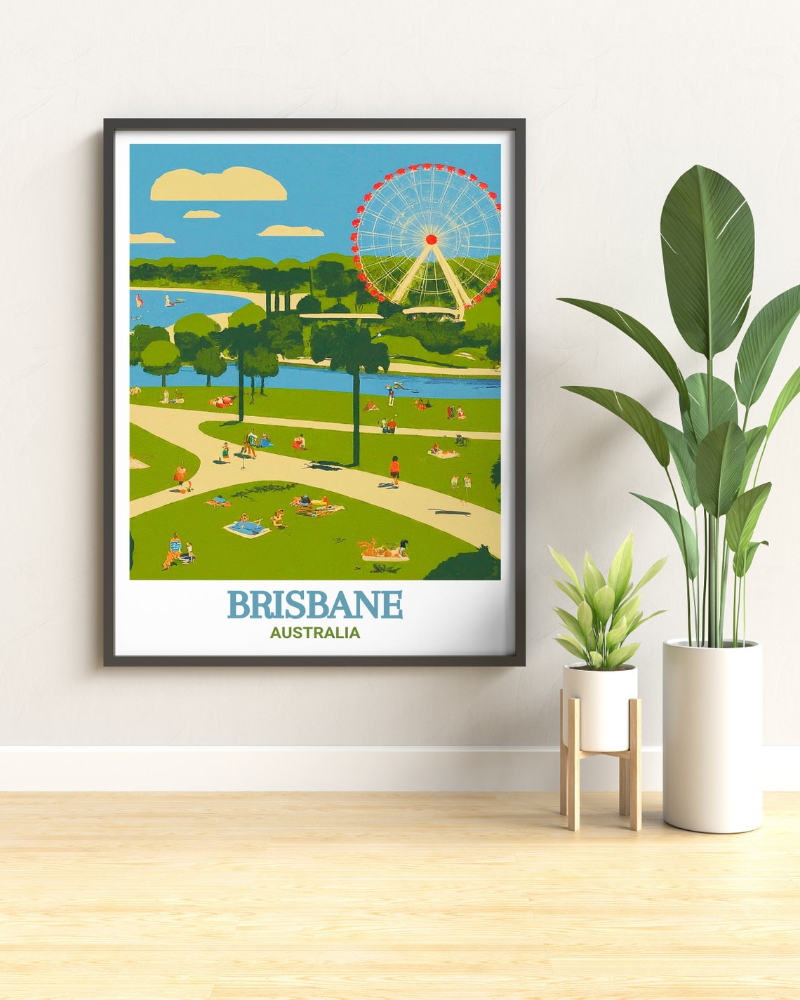 Brisbane Travel Print South Bank Parklands Artwork South Bank Parklands In Brisbane Decor South Bank Parklands Print Brisbane Decor - Image 3