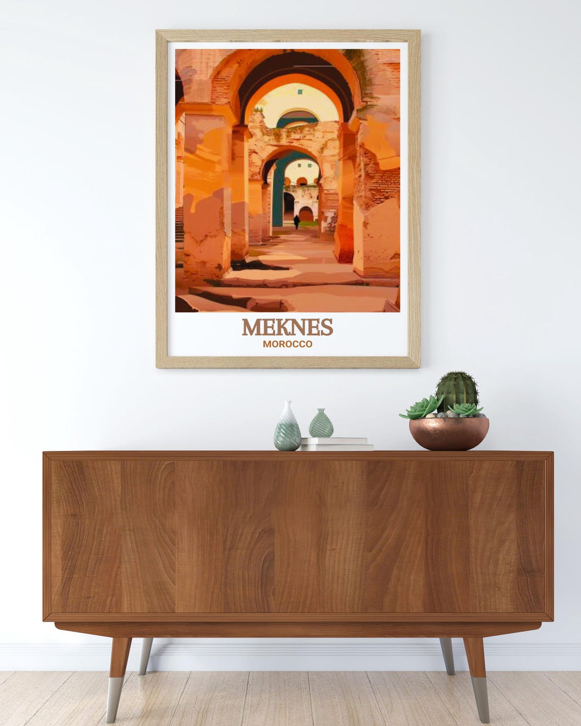 Meknes Morocco Ancient Stone Arch Corridor Ancient Ruins Poster - Image 2