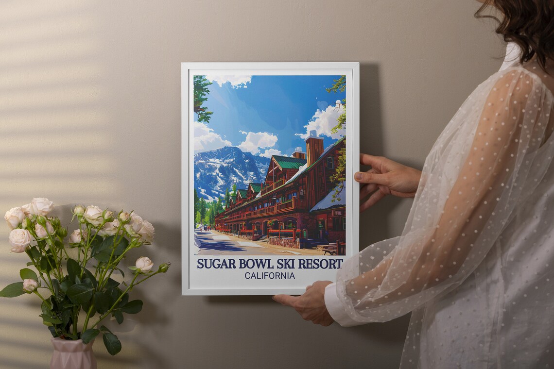 Sugar Bowl Ski Resort California Lodge Village Winter Travel Poster - Image 4