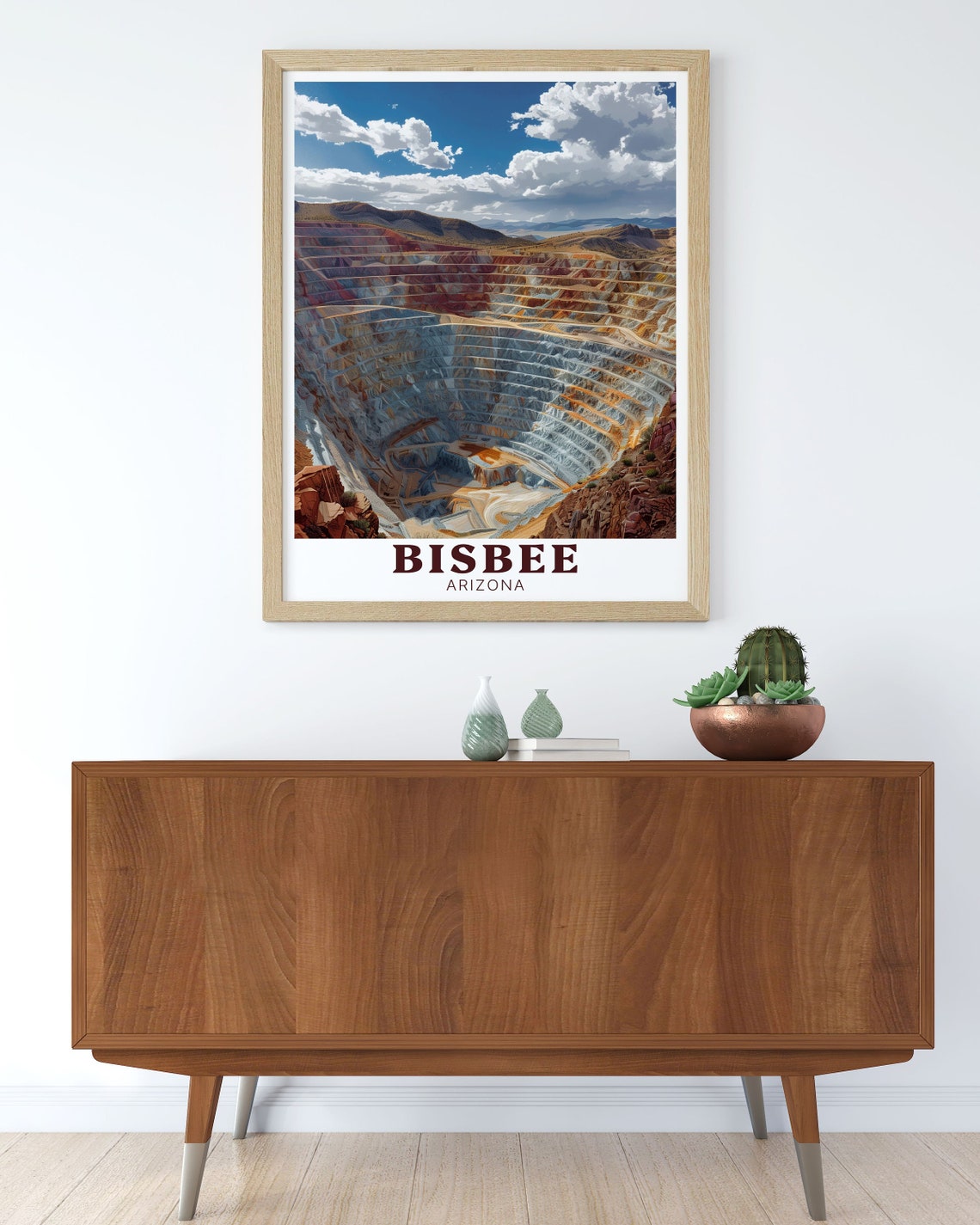 Bisbee Arizona Lavender Pit Terraced Copper Mine Panorama Poster - Image 2