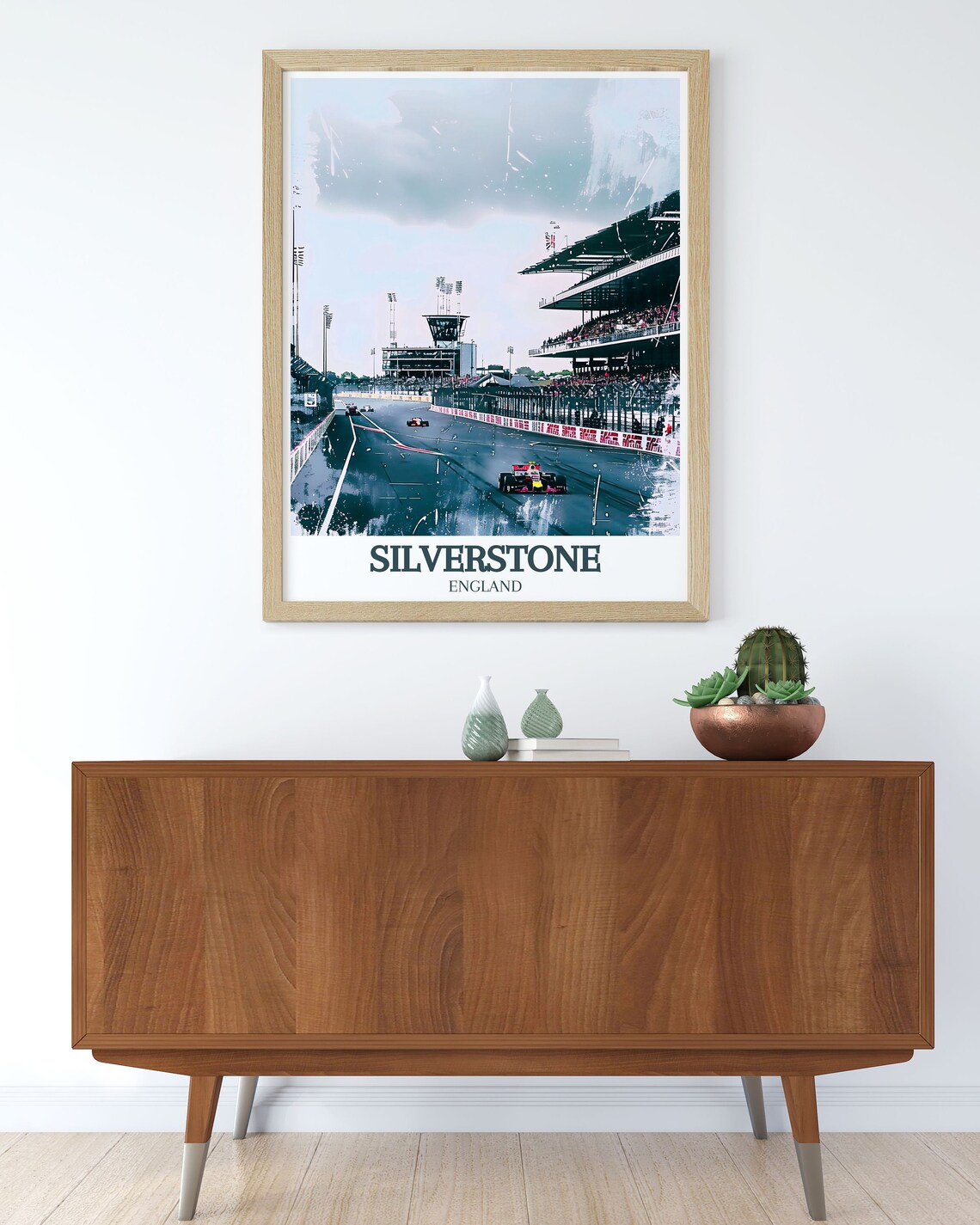 Vintage Silverstone Grandstand Pit Lane Retro Race Day Poster - Image 3