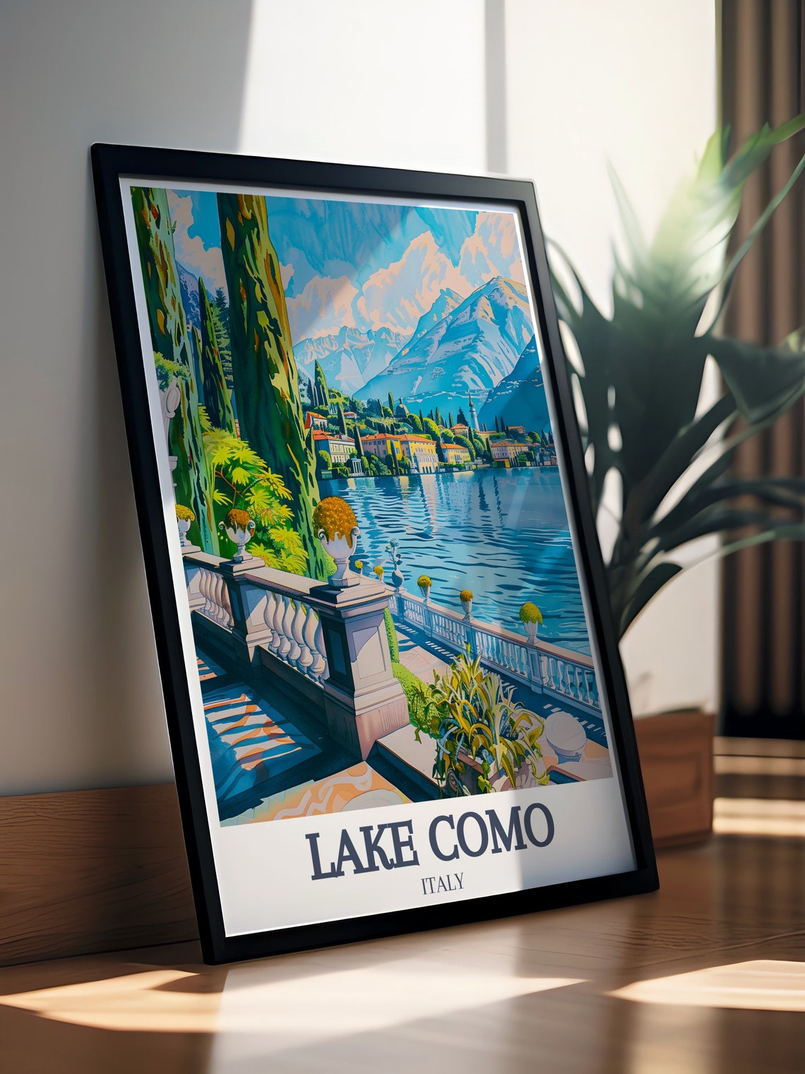 Lake Como Italy Villa Terrace Overlook Cypress Gardens Poster - Image 3