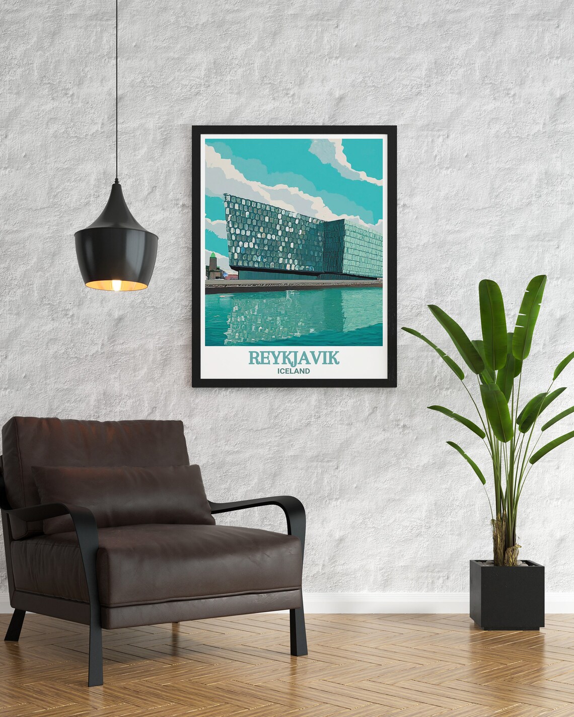 Reykjavik Iceland Harpa Concert Hall Glass Facade View Travel Poster - Image 3