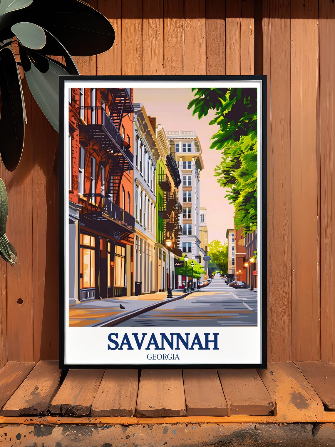 Savannah Georgia Broughton Street Historic Sunset City Poster - Image 2