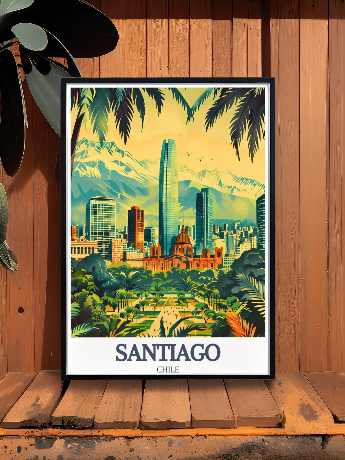 Santiago Chile Costanera Tower Andes Mountain Skyline City Poster - Image 2