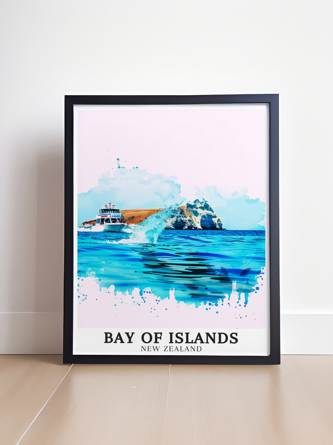 Bay Of Islands Travel Poster Marine Reserve Motukokako Island Print Marine Reserve Motukokako Island Decor Bay Of Islands Decor - Image 4