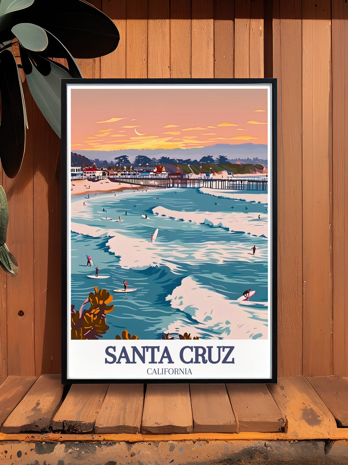 Santa Cruz Beach Boardwalk And Wharf Art Print - Image 2