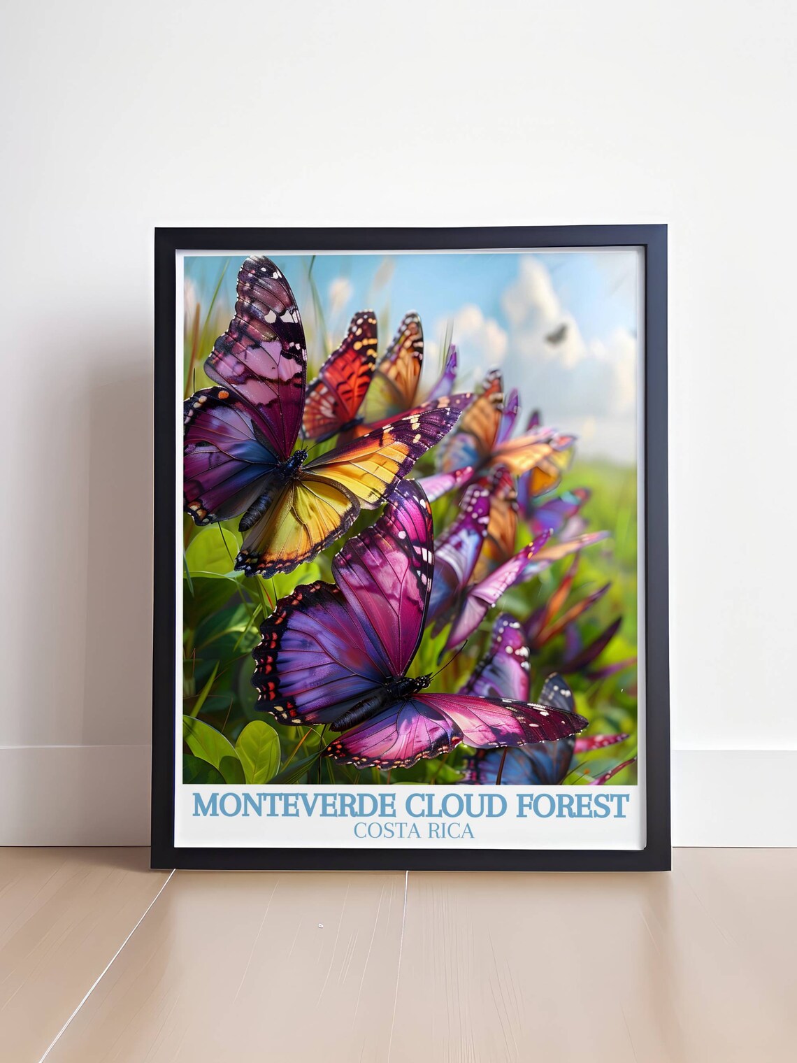 Monteverde Costa Rica Colorful Butterflies in a Sunny Meadow Poster - Image 4