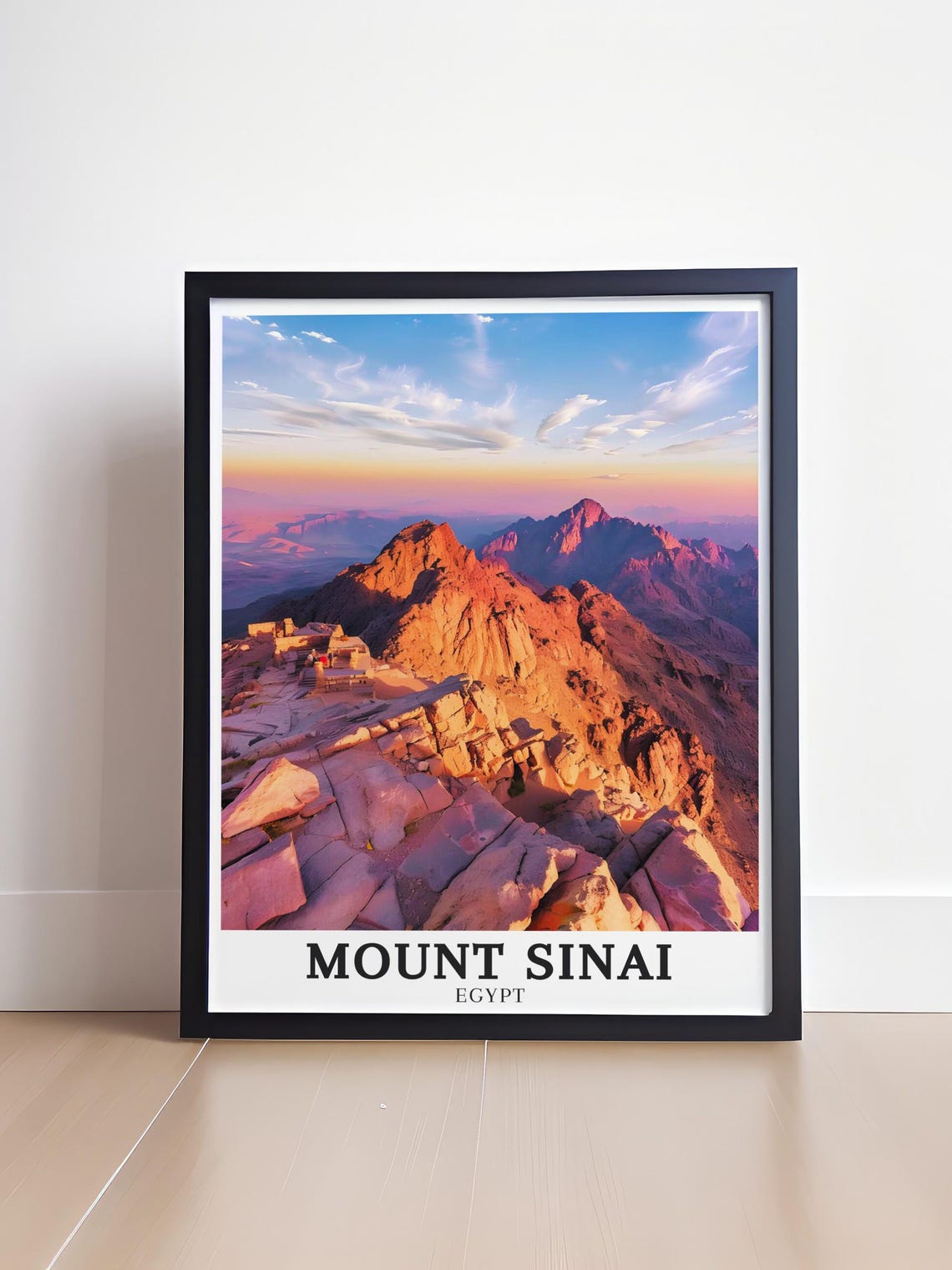 Mount Sinai Egypt Golden Sunrise Over Rocky Summit Peaks Poster - Image 3